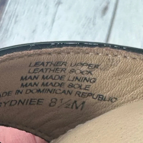 antonio melani SYDNIEE wedge sandals black patent cork look heel size 8.5 - Picture 9 of 11